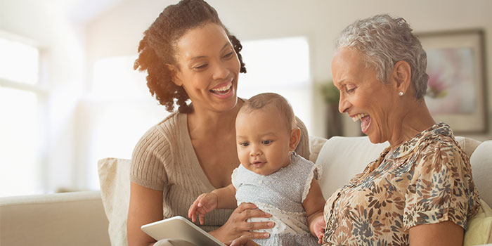 Grandmother with her daughter and grand daughter.